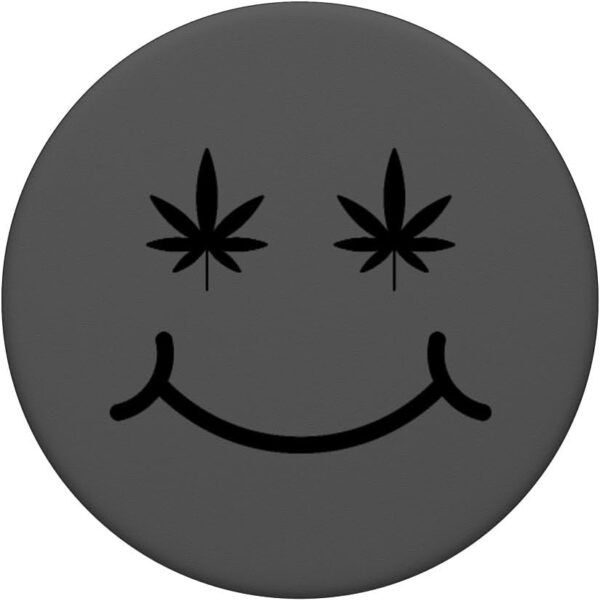 Leaf Eyes Smile 420 High Smoking Weed Cannabis Marijuana PopSockets PopGrip: Swappable Grip for Phones & Tablets PopSockets Adhesive PopGrip - Image 3
