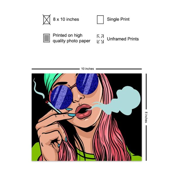Pshycadellic Hippie Room Decor - Dope Posters - Trippy Psychedelic Room Decor - Stoner Artwork - Marijuana Decorations - Pothead Gifts - Boho Art - Dope Wall Art - Blunt Weed Smoking Gifts - Image 2
