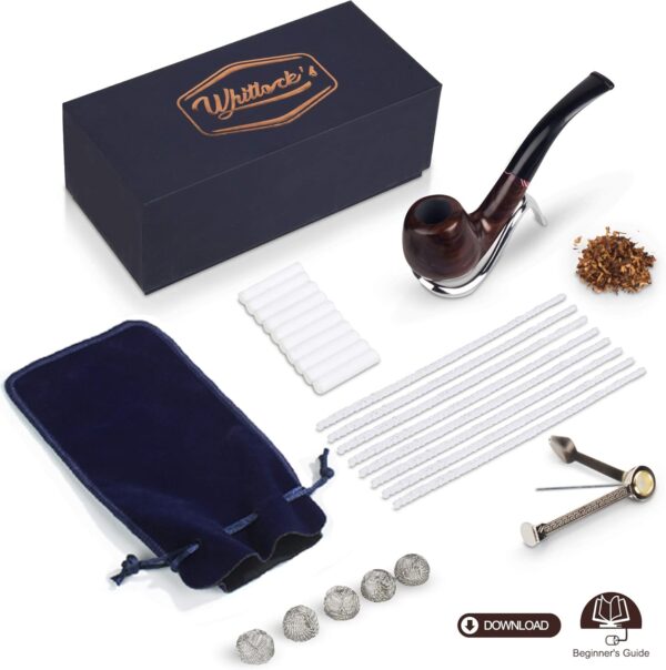 Whitluck's Tobacco Pipe, Handmade Wood Smoking Pipe, Perfect Beginner Pipe Kit for Smoking with Ultimate Guide E-Book, Gift Set and Accessories (Elegant Purple) - Image 2