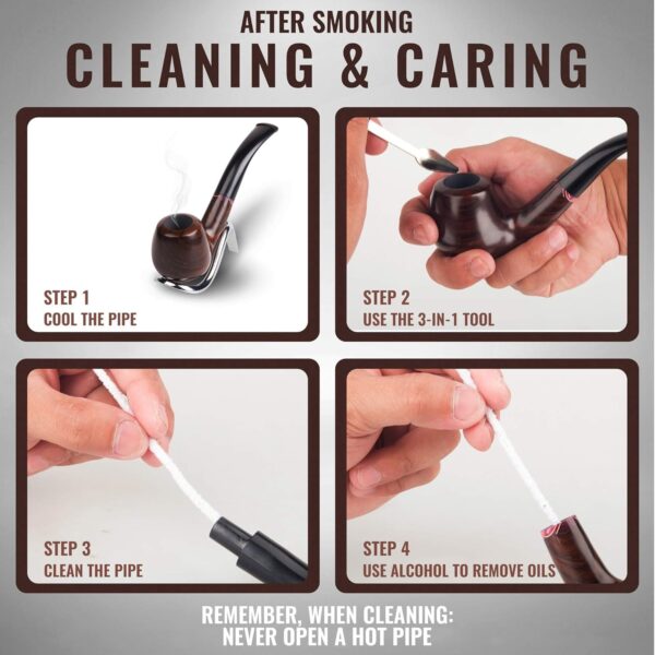 Whitluck's Tobacco Pipe, Handmade Wood Smoking Pipe, Perfect Beginner Pipe Kit for Smoking with Ultimate Guide E-Book, Gift Set and Accessories (Elegant Purple) - Image 9
