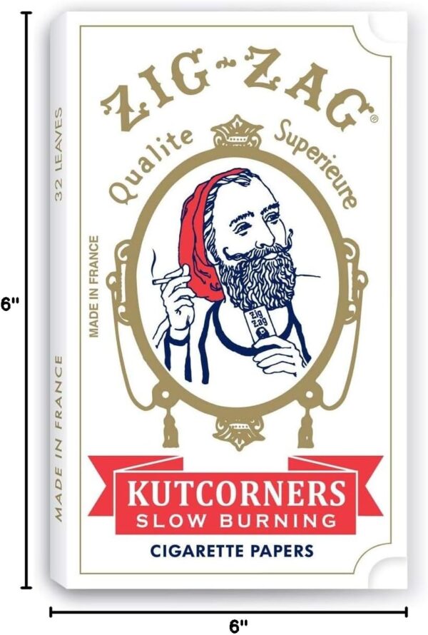 ZIG-ZAG Rolling Papers - Original Kutcorner - 70mm - Easy to Use - Natural Gum Arabic - Slow Burning (6 Pack) - Image 4