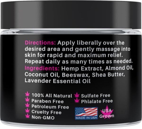 Hemp Salve Intense Strength 10,000 MG. Ideal for HIPS, Joints, Neck, Back, Elbows, Fingers, Hands, and Knees. 100% Natural - Proudly Made in USA - Image 6