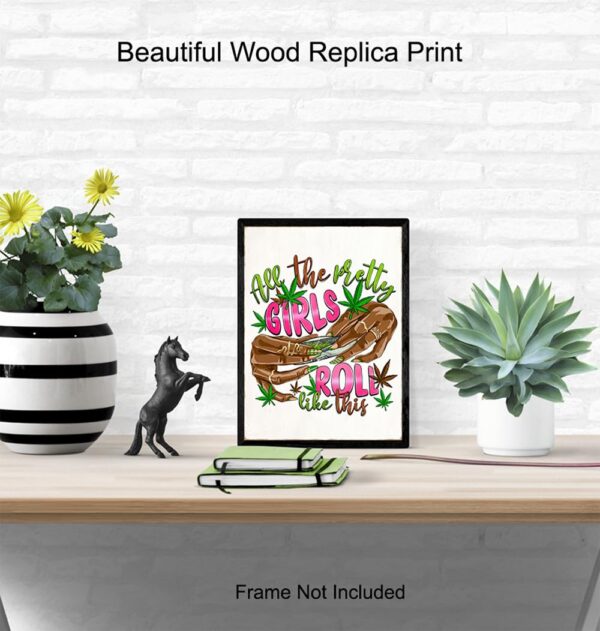 Smoking Marijuana Wall Decor for Women - Trippy Poster Stoner Room Decor, Weed Decorations for Women, Black Girl Smoking Weed, Groovy Pothead, African American - Cannabis Hippie Psychedelic Wall Art - Image 4