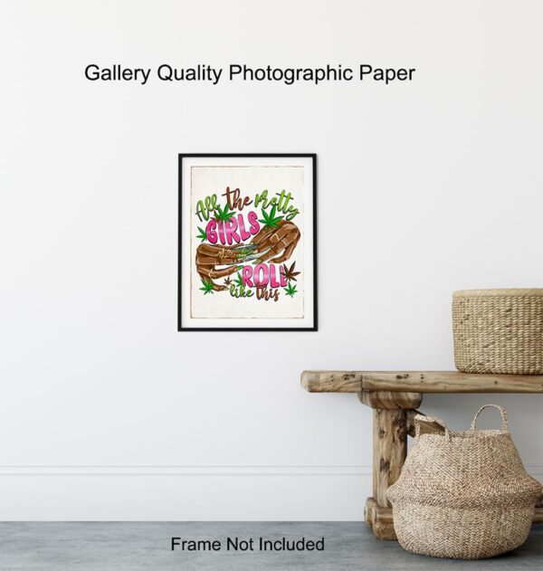 Smoking Marijuana Wall Decor for Women - Trippy Poster Stoner Room Decor, Weed Decorations for Women, Black Girl Smoking Weed, Groovy Pothead, African American - Cannabis Hippie Psychedelic Wall Art - Image 8