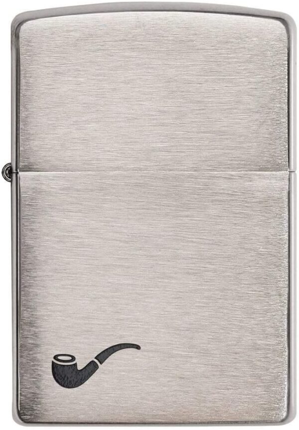Zippo Unisex-Adult Pipe Lighter, Brushed Chrome Black Pipe, One Size - Image 2