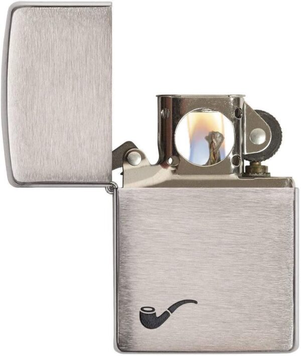 Zippo Unisex-Adult Pipe Lighter, Brushed Chrome Black Pipe, One Size - Image 3