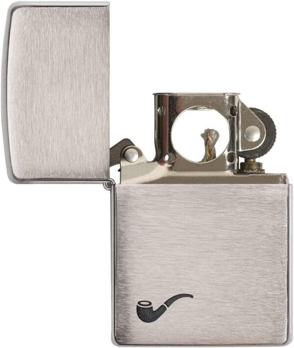Zippo Unisex-Adult Pipe Lighter, Brushed Chrome Black Pipe, One Size - Image 4