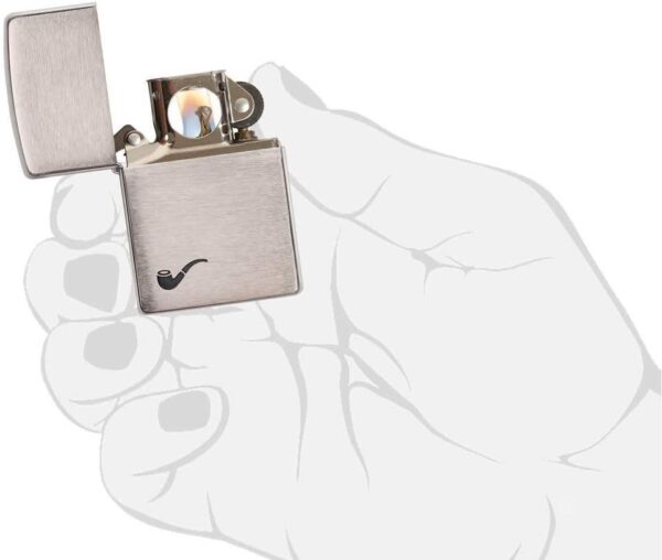 Zippo Unisex-Adult Pipe Lighter, Brushed Chrome Black Pipe, One Size - Image 5