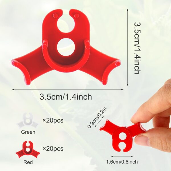 Ouligay Plant Training Clips, 40pcs Plastic Plant Clip, Lst Clips for Low Stress Training Plant Stem Support, 90 Degree Angle Plant Clips(Red and White) - Image 5