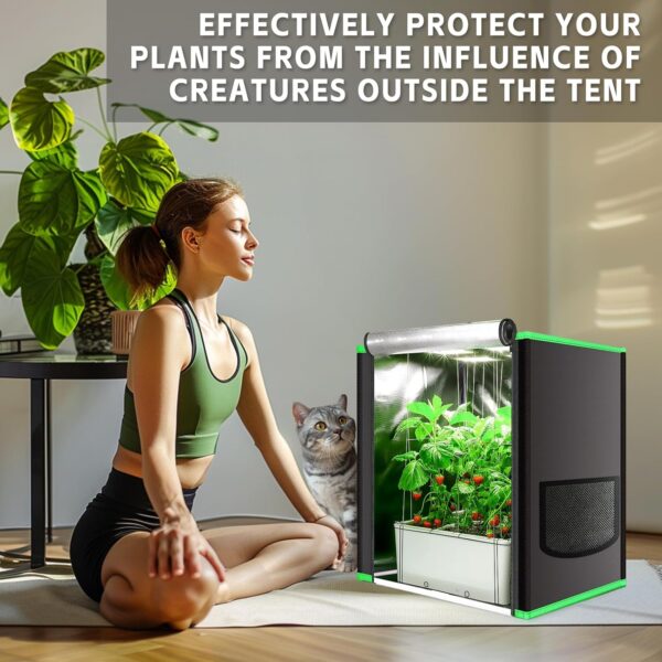 Small Grow Tent for Aerogarden Hydroponics Growing System Indoor 20"x14"x22"High Reflective Mylar Leak-Proof of Light 600D Oxford Fabric for Indoor Plant - Image 7
