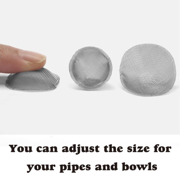 Pipe Screens 1/2 Inch 0.5 Inch 30 Pieces Adjustable Tapered Design Bowl Screens, 100% Stainless Steel Mesh - Image 3