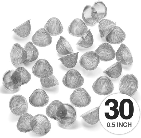 Pipe Screens 1/2 Inch 0.5 Inch 30 Pieces Adjustable Tapered Design Bowl Screens, 100% Stainless Steel Mesh - Image 4