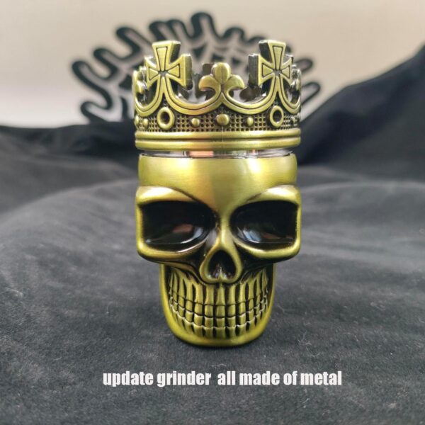 2023 Update All Metal Skull Grinder Crusher 1.8 Inch (Bronze Grass) - Image 4