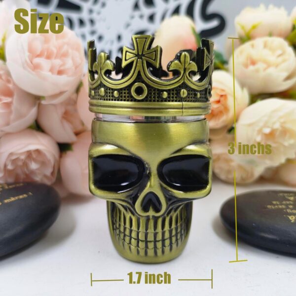 2023 Update All Metal Skull Grinder Crusher 1.8 Inch (Bronze Grass) - Image 7