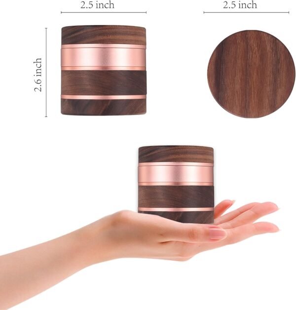 Wooden Spice Grinder 2.5", Rose Gold. - Image 3
