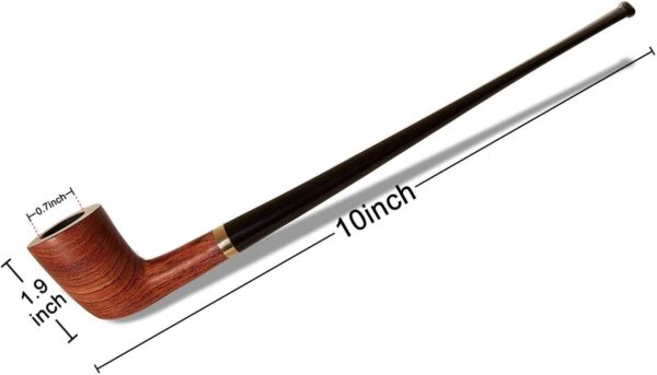 Capo Lily Tobacco Pipe Set, Handmade Pear Wood Churchwarden Kit with Accessories - Image 2