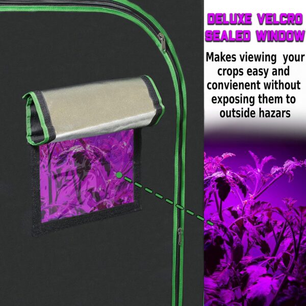 60" x 48" x 80" 2 in 1 Grow Tent Kit with Viewing Windows & Flood Trays – Dual Hydroponic Grow Tents - Smell Proof Grow Tent - for Indoor Growing - Image 8