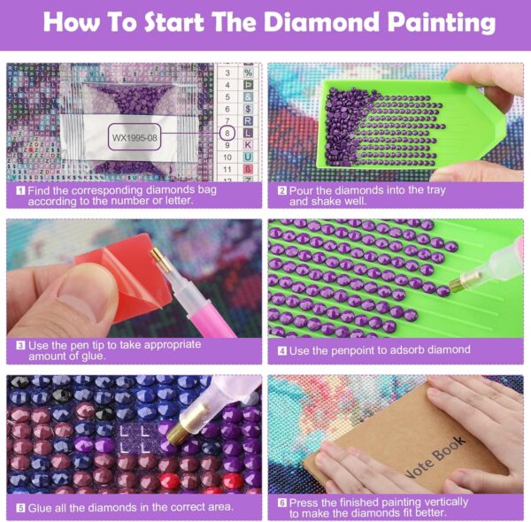 KEYIFA 5D Diamond Painting Smoking Gnome Diamond Art Kits for Adults, Round Full Drill Gnome Diamond Painting Kit for Beginner, DIY Gems Art Craft for Home Wall Decor 12x12 inch - Image 7