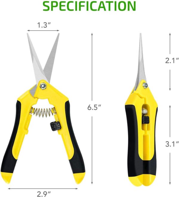 iPower 19-Inch Bud Leaf Bowl Trimmer Twisted Spin Cut for Plant and Flower, Upgraded Gears, Combo with 2ft 4 Layers Hanging Herb Drying Rack Net, Zippered, 4L, 6.5” Gardening Hand Pruner, Yellow - Image 12