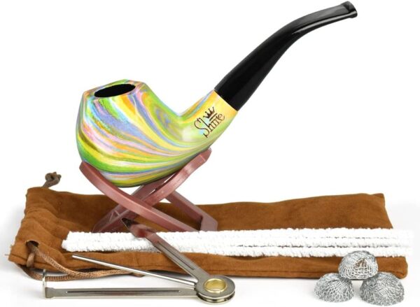 Pulsar Shire Pipes Bent Brandy Rainbow Tobacco Pipe - 5.9" - Image 2