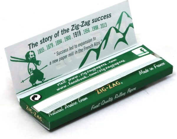 ZIG-ZAG, 8 booklets x Green Cut Corners Regular Size 70mm Multipack of Papers - Image 4