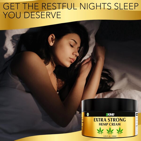 5kind Extra Strong Hemp Cream 6.76 fl oz- Hemp Cream Maximum Strength - Natural Soothing Relief Joint Cream - Muscle Rub for Lower Back, Joints, Neck, Knees & Shoulders - Maximum Strength Hemp Cream - Image 6