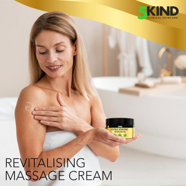 5kind Extra Strong Hemp Cream 6.76 fl oz- Hemp Cream Maximum Strength - Natural Soothing Relief Joint Cream - Muscle Rub for Lower Back, Joints, Neck, Knees & Shoulders - Maximum Strength Hemp Cream - Image 8