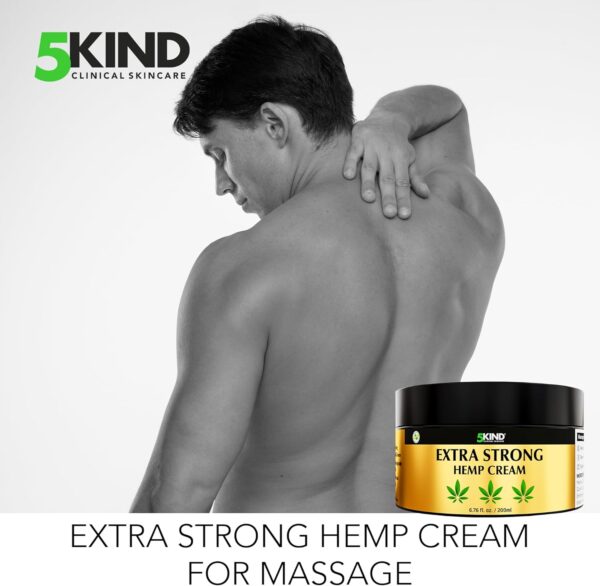 5kind Extra Strong Hemp Cream 6.76 fl oz- Hemp Cream Maximum Strength - Natural Soothing Relief Joint Cream - Muscle Rub for Lower Back, Joints, Neck, Knees & Shoulders - Maximum Strength Hemp Cream - Image 9