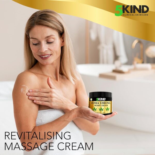 5kind Extra Strong Hemp Cream 10.1 fl oz - Maximum Strength - Natural Soothing Relief Joint Cream - Muscle Rub for Lower Back, Joints, Neck, Knees & Shoulders - Image 8