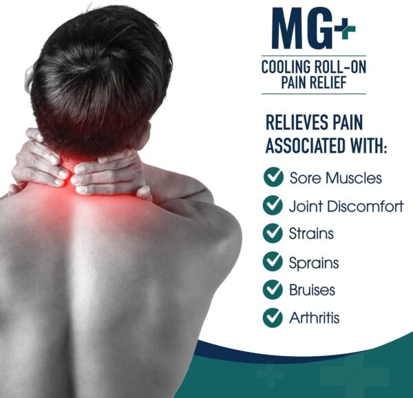 MARS WELLNESS MG+ Cooling Roll on Pain Relief (3 oz) – Fast Acting Arnica Roll on 5% Menthol Magnesium & Arnica – Penetrating Menthol RollOn Topical Pain Relief, Aches, Sore Muscle Pain - Image 4