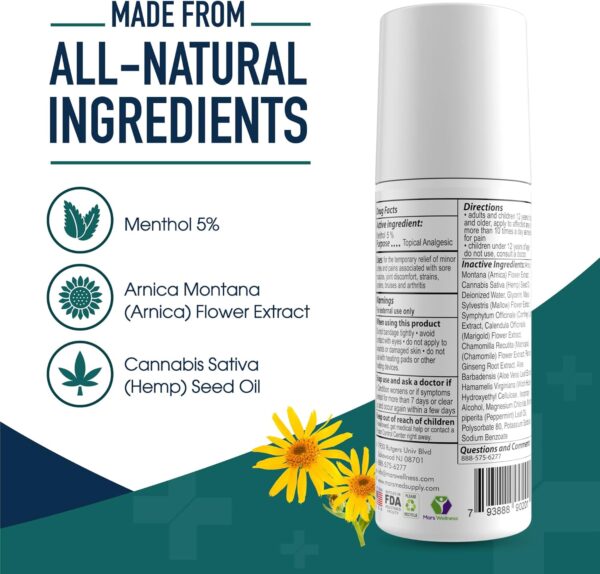 MARS WELLNESS MG+ Cooling Roll on Pain Relief (3 oz) – Fast Acting Arnica Roll on 5% Menthol Magnesium & Arnica – Penetrating Menthol RollOn Topical Pain Relief, Aches, Sore Muscle Pain - Image 6