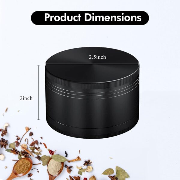 2.5 Inch Spice Grinder,Aluminum (Black) - Image 2