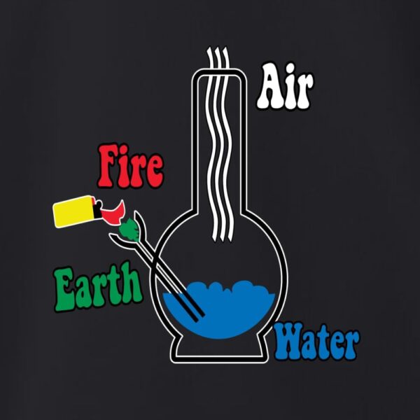 Wild Bobby Marijuana Bong Elements Air Water Fire Funny Weed Unisex Crewneck Sweatshirt - Image 2