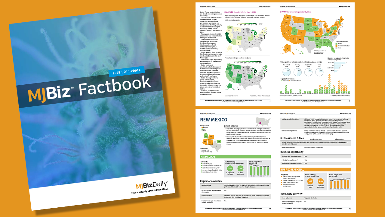 Image of the MJBiz Factbook cover and sample pages