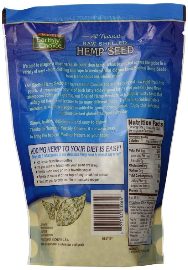 Nature's Earthly Choice Shelled Hemp Seed, 8 Ounce - Image 3