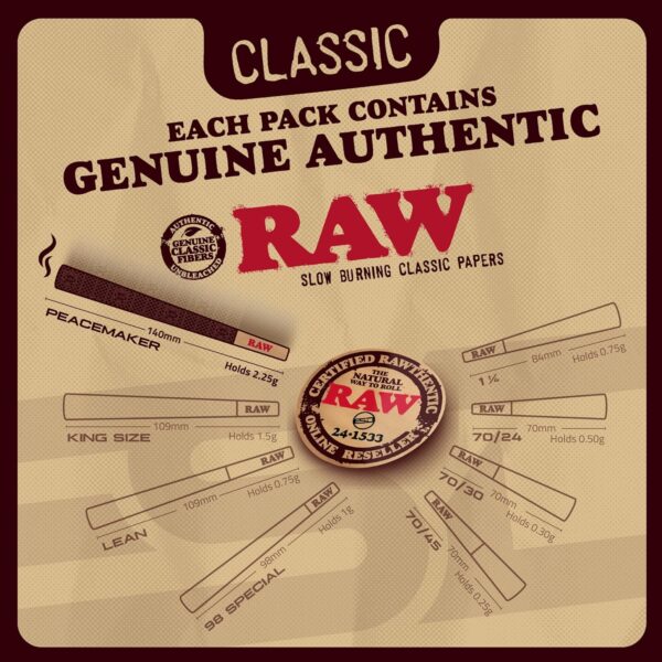 RAW Peacemaker Cones Classic | 54 Pack | Larger than King Size - All Natural Vegan Friendly and Pre Rolled for Convenience - Image 5