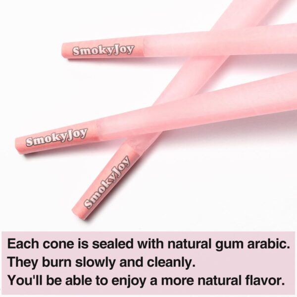 48 Pack 1 1/4 Size Cones - Pre Rolling Rolled Preroll Pre Rolls Papers Cone - Cones with Filter Tips and Packing Tubes Included, Pink - Image 3