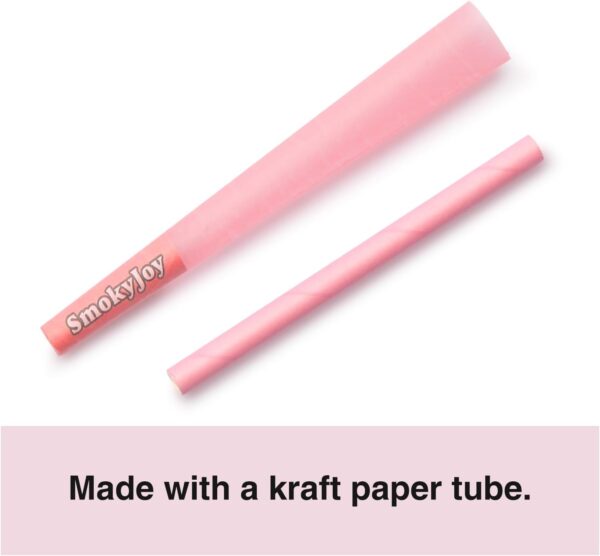 48 Pack 1 1/4 Size Cones - Pre Rolling Rolled Preroll Pre Rolls Papers Cone - Cones with Filter Tips and Packing Tubes Included, Pink - Image 4