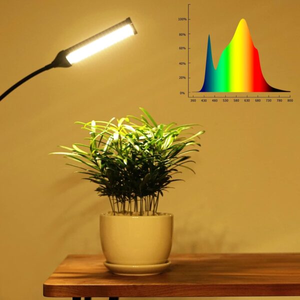 Grow Lights for Indoor Plants, Aukphie Full Spectrum led Grow Light with Stand, Auto On/Off Timing 3/6/9/12/15/18H & 10 Brightness Levels (5 Light Heads) - Image 7