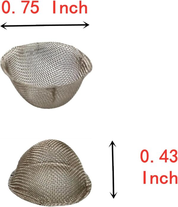 Pipe Screens 3/4 Inch 0.75 Inch 40 Pieces Adjustable Tapered Design Bowl Screens, 100% Stainless Steel Mesh - Image 2