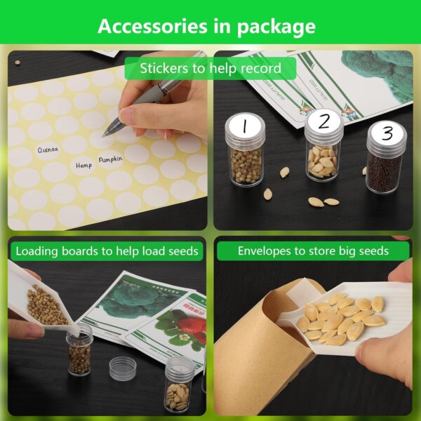 70 Slots Seed Organizer Storage Box with 10PCS Seed Envelopes, Premium Seed Containers for Various Sizes Vegetable and Flower Garden Seeds, Gardening Seed Keeper Set with Useful Accessories (Blue) - Image 3