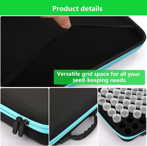 70 Slots Seed Organizer Storage Box with 10PCS Seed Envelopes, Premium Seed Containers for Various Sizes Vegetable and Flower Garden Seeds, Gardening Seed Keeper Set with Useful Accessories (Blue) - Image 4