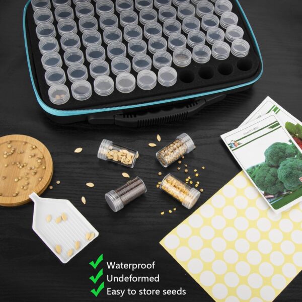 70 Slots Seed Organizer Storage Box with 10PCS Seed Envelopes, Premium Seed Containers for Various Sizes Vegetable and Flower Garden Seeds, Gardening Seed Keeper Set with Useful Accessories (Blue) - Image 6