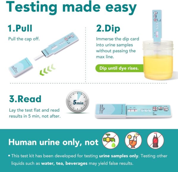Easy@Home Single Drug Screen Test (Cannabinoids Urine Test) - THC Tests for Home THC Drug Test Urine Detox Kit Cutoff Level 50ng/mL Individually Wrapped - EDTH-114 (15 Pack) - Image 2