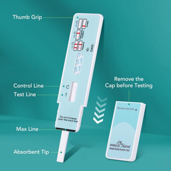 Easy@Home Single Drug Screen Test (Cannabinoids Urine Test) - THC Tests for Home THC Drug Test Urine Detox Kit Cutoff Level 50ng/mL Individually Wrapped - EDTH-114 (15 Pack) - Image 6