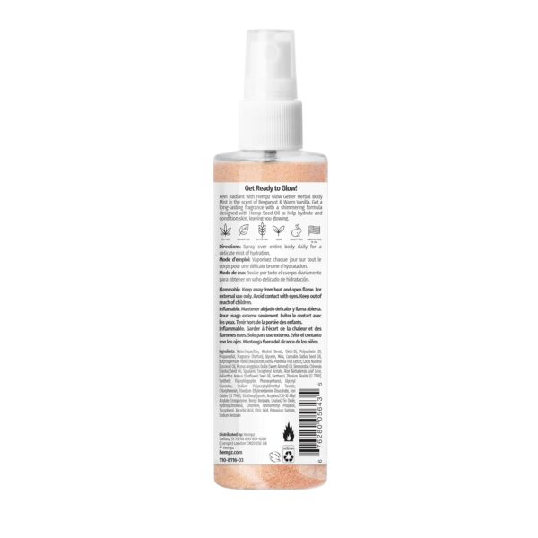 Hempz NEW Glow Getter Hydrating Body Mist, Perfume Shimmer Spray with sparkle 4.22 oz. - Image 2