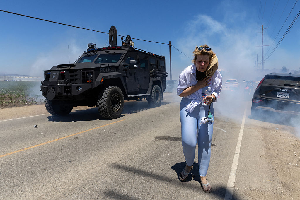 Protesters at immigration raid in Camarillo, California