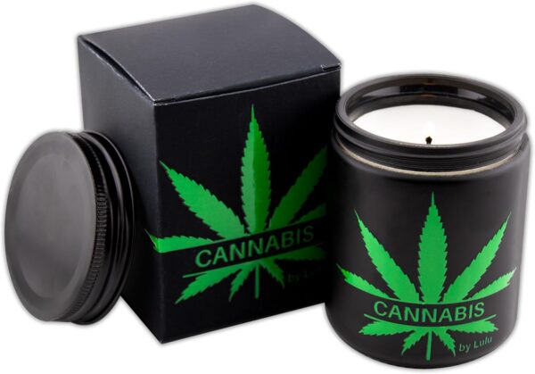 Lulu Candles | Cannabis | Luxury Scented Soy Jar Candle | Hand Poured in The USA | Highly Scented & Long Lasting | 8 Oz. Mason Jar - Image 2