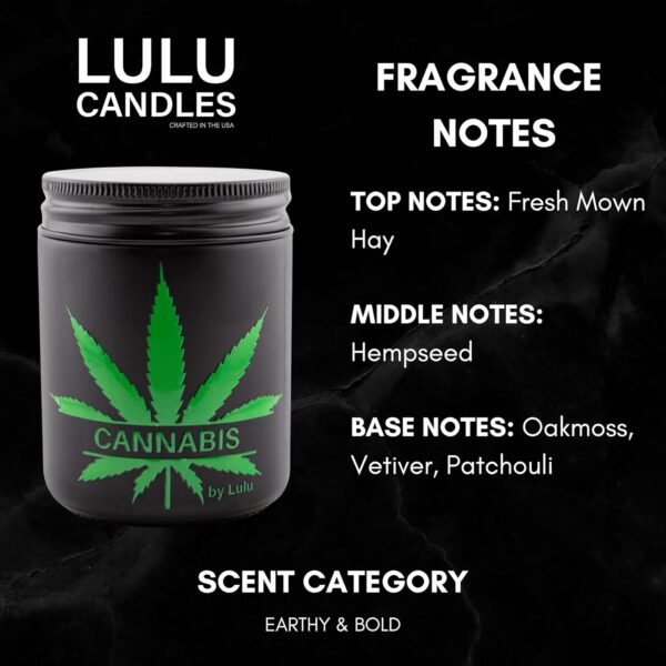 Lulu Candles | Cannabis | Luxury Scented Soy Jar Candle | Hand Poured in The USA | Highly Scented & Long Lasting | 8 Oz. Mason Jar - Image 3