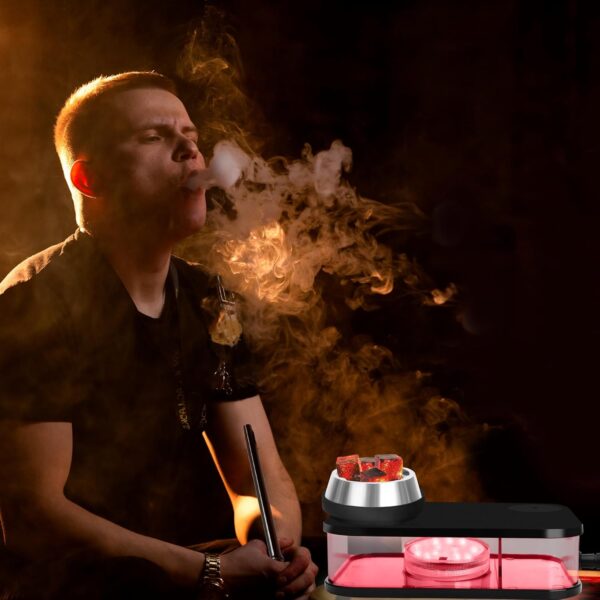 DOBENICE Hookah set Book Acrylic Flat Box Hooka Portable Hookah Shisha (Blake) - Image 8